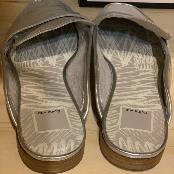 Dolce Vita Silver Loafer Mules - Picture 2 of 3